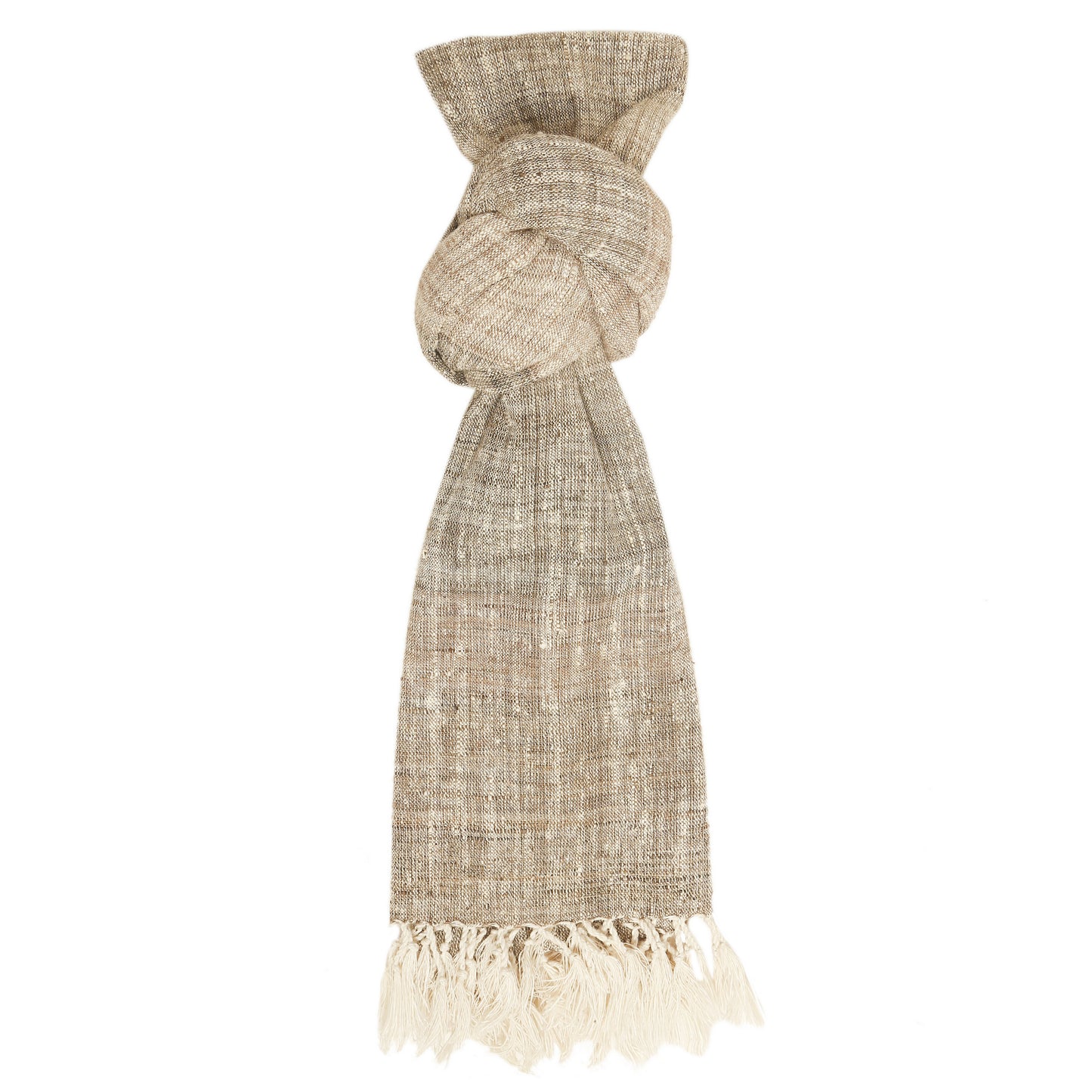 Eri Silk Soft Amber and Taupe Handwoven Natural Dyed Scarf - Silk Scarves Australia