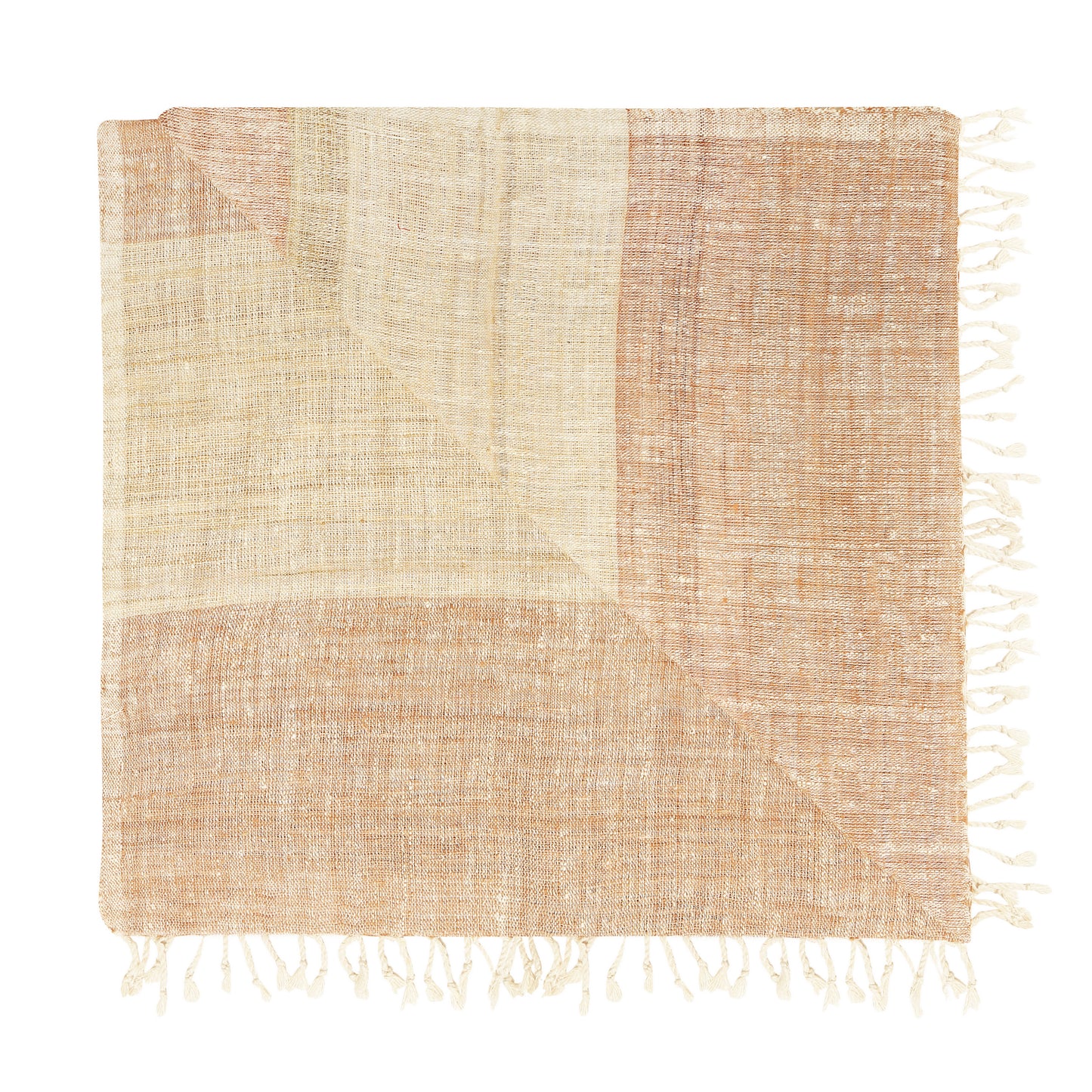 Eri Silk Mocha and Desert Sand Handwoven Natural Dyed Scarf - Silk Scarves Australia
