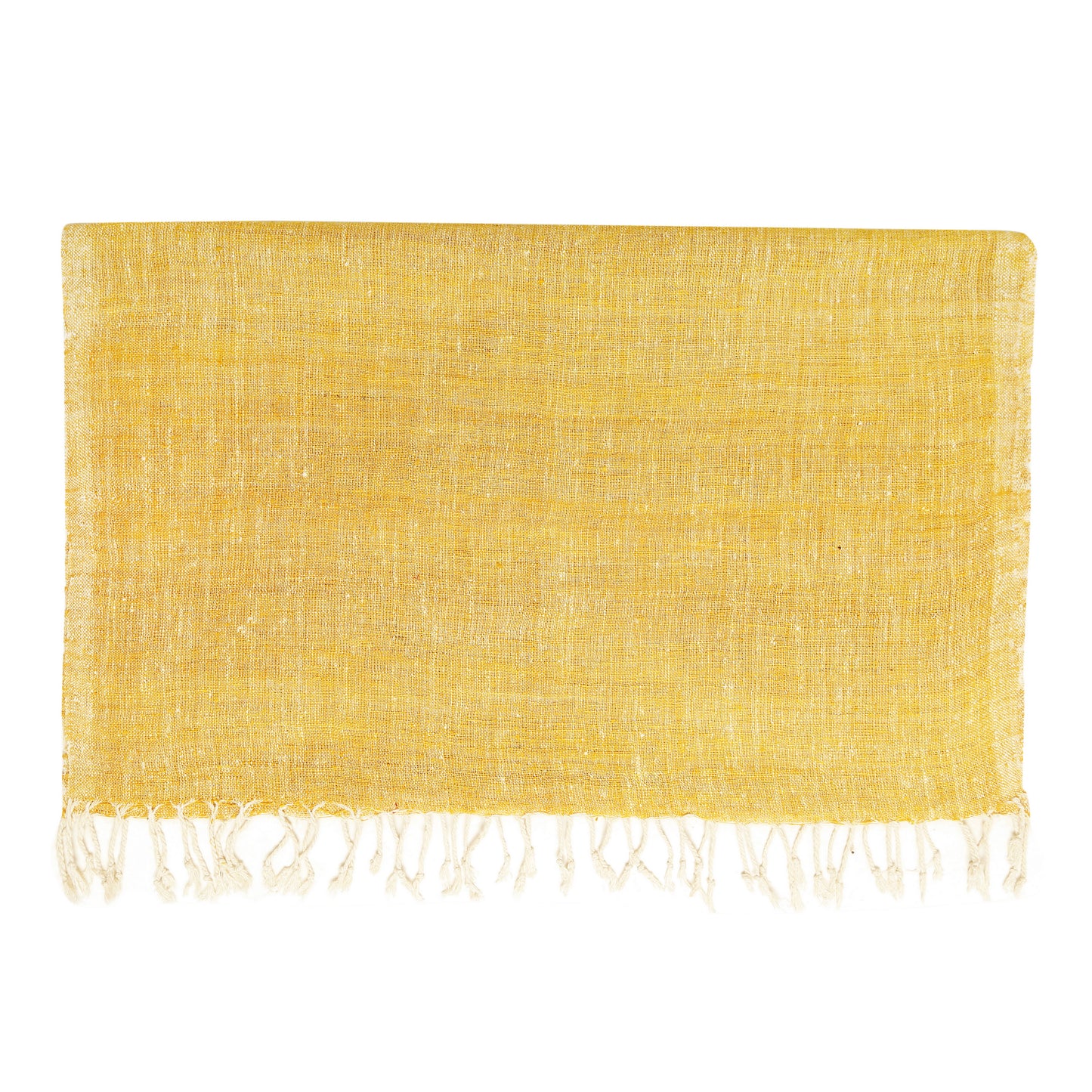 Eri Silk Saffron Mango Handwoven Natural Dyed Scarf - Yellow Silk Scarves