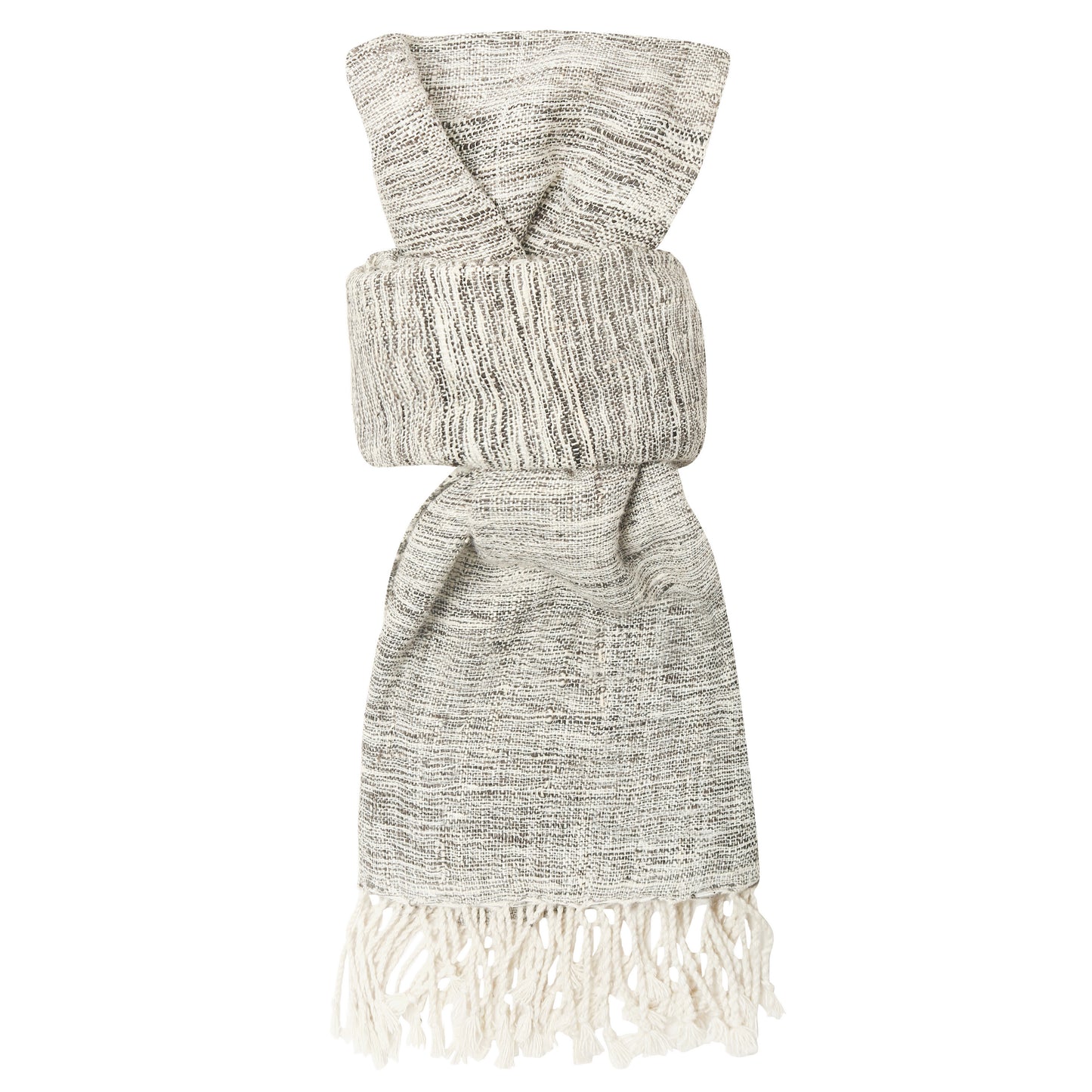 Eri Silk White Smoke and Oslo Grey Handwoven Natural Dyed Scarf - Plain Silk Scarves Australia