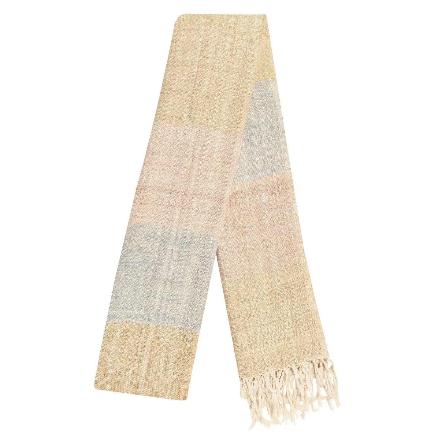 Eri Silk Brandy Tumbleweed Bronco Multicolored Handwoven Natural Dyed Scarf - Handwoven Silk Scarves Australia