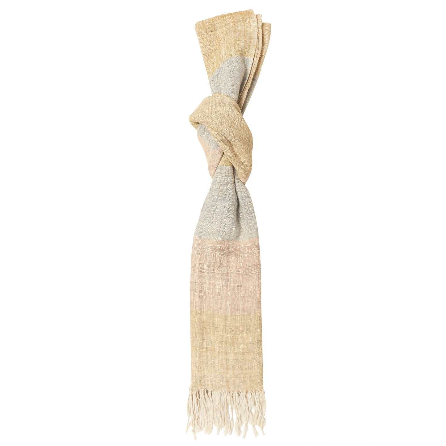Eri Silk Brandy Tumbleweed Bronco Multicolored Handwoven Natural Dyed Scarf - Handwoven Silk Scarves Australia