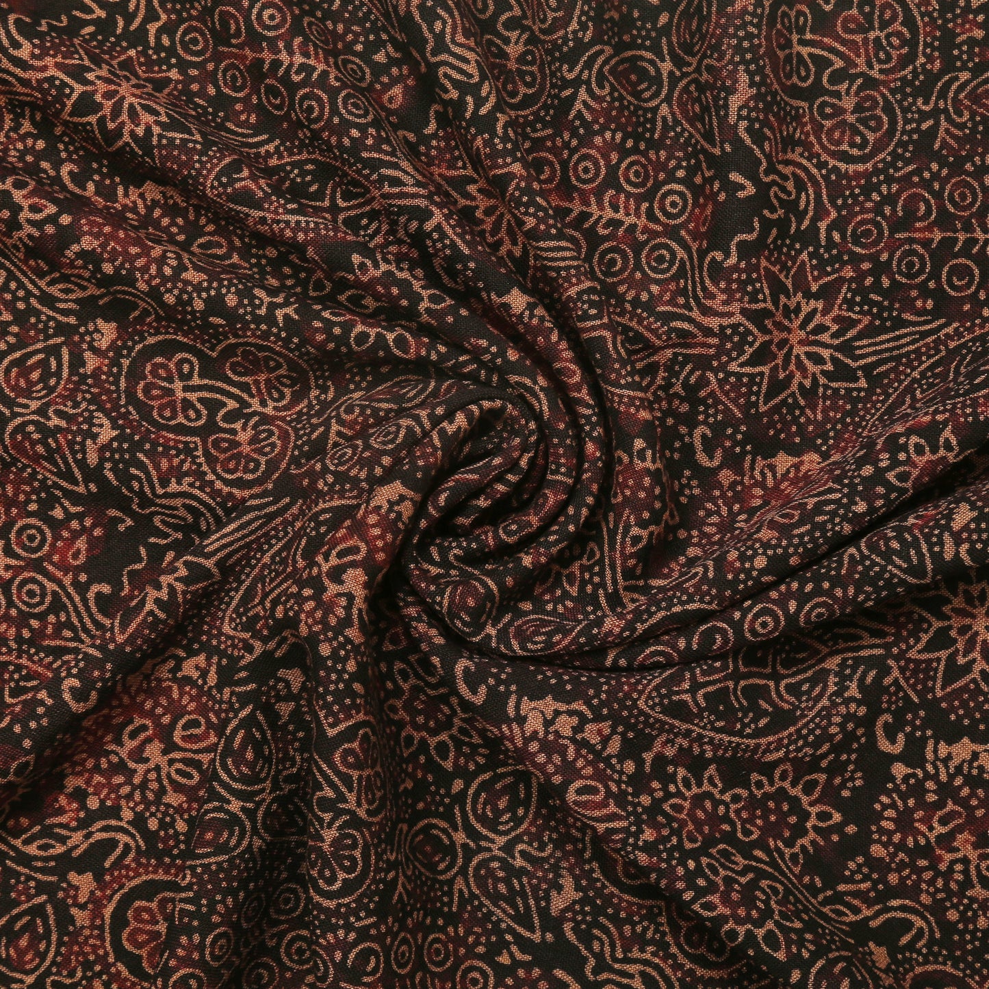 Fine Australian Merino Wool Redwood Ironstone and Zeus Hand Block Printed Handwoven Natural Dyed Scarf - Merino Wool Scarves