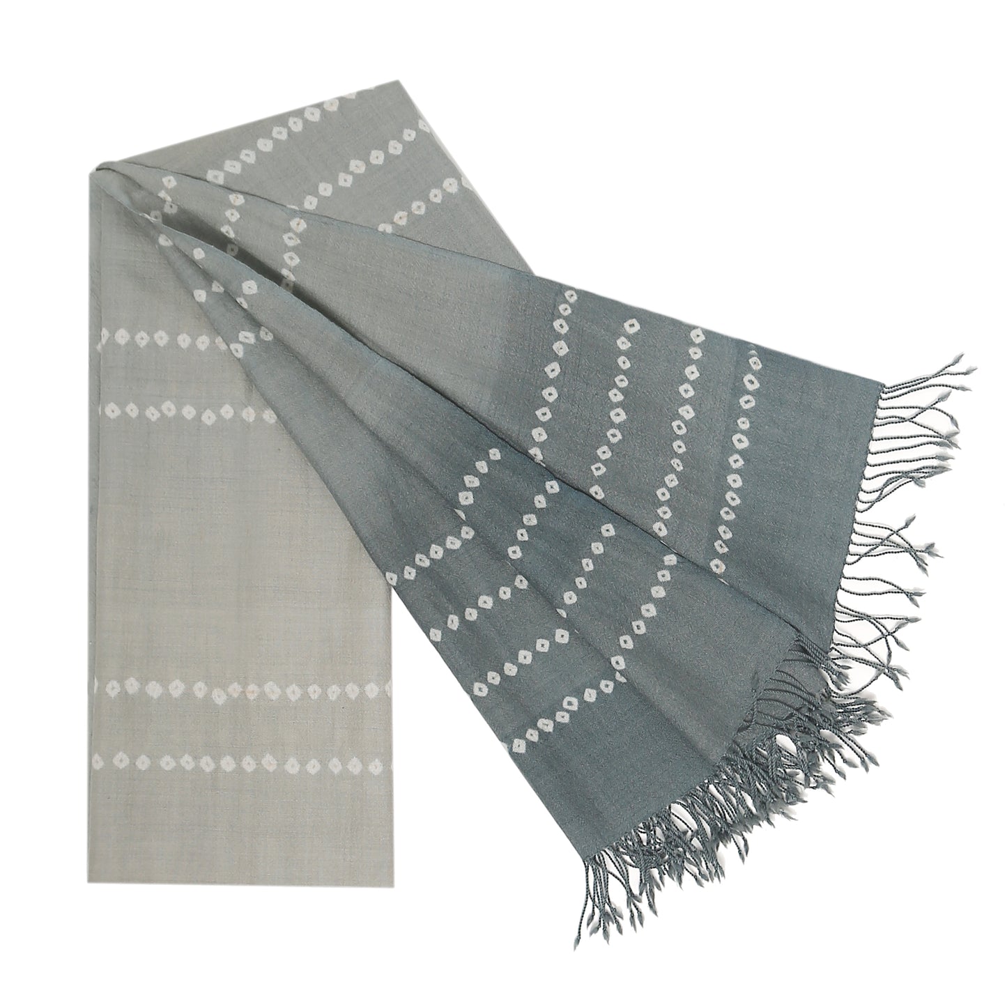 Merino Wool Grey Olive Handwoven Scarf - Merino Wool Scarves Australia