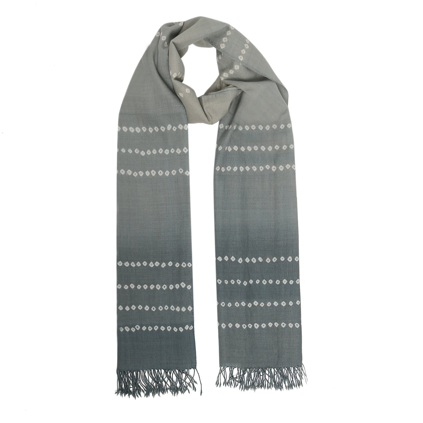 Merino Wool Grey Olive Handwoven Scarf - Merino Wool Scarves Australia