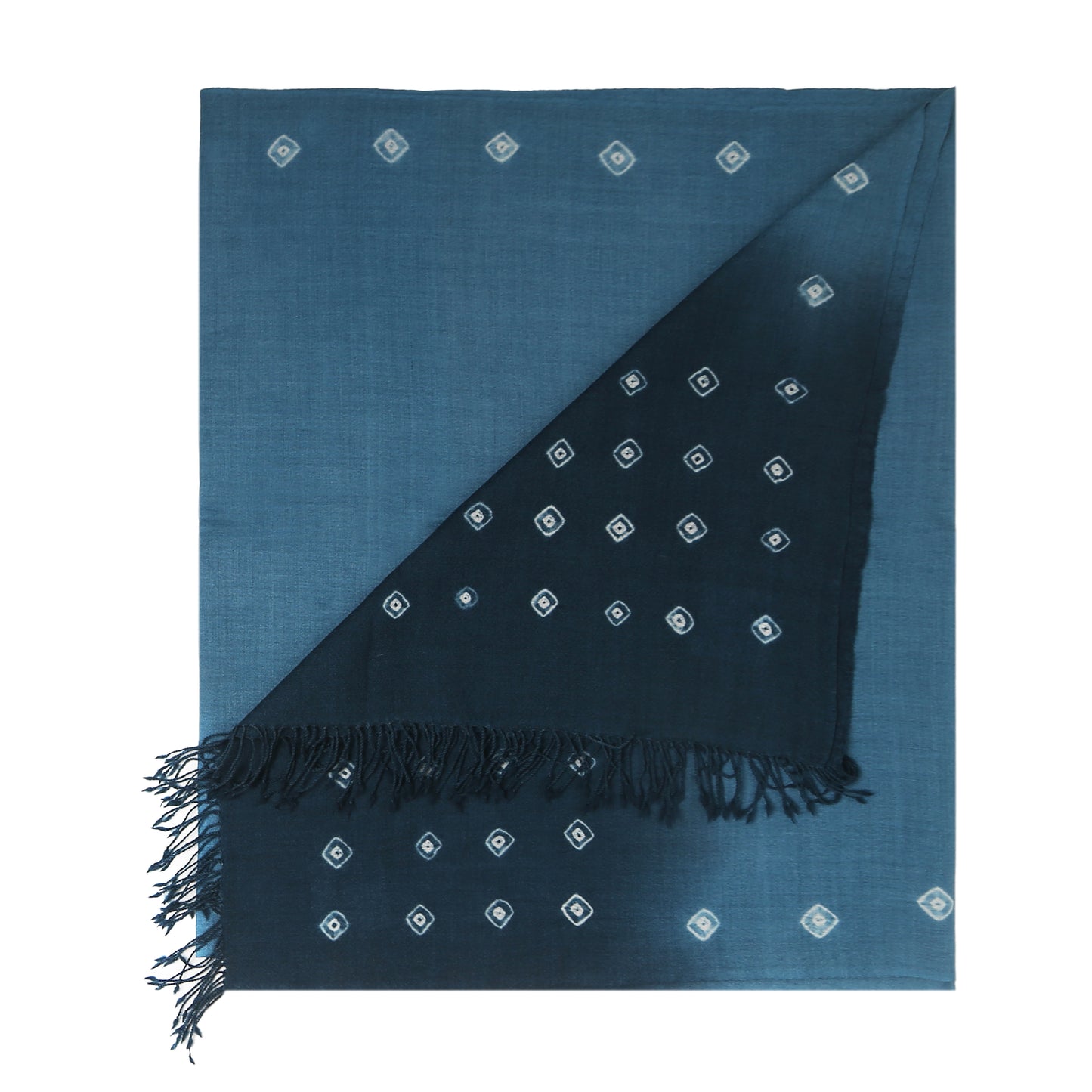 Merino Wool Blue Jay & Timber Green Handwoven Scarf - Merino Wool Scarves Australia