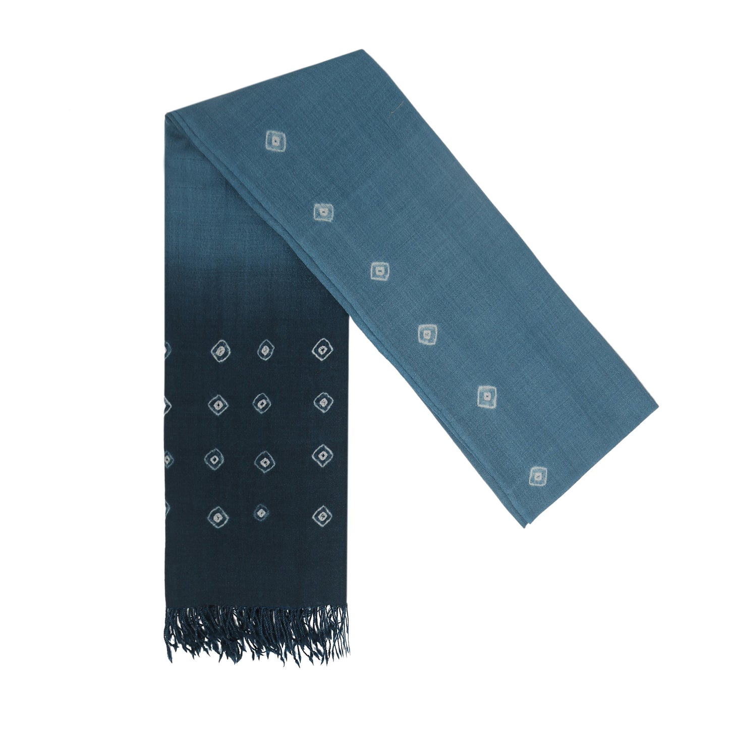 Merino Wool Blue Jay & Timber Green Handwoven Scarf - Merino Wool Scarves Australia
