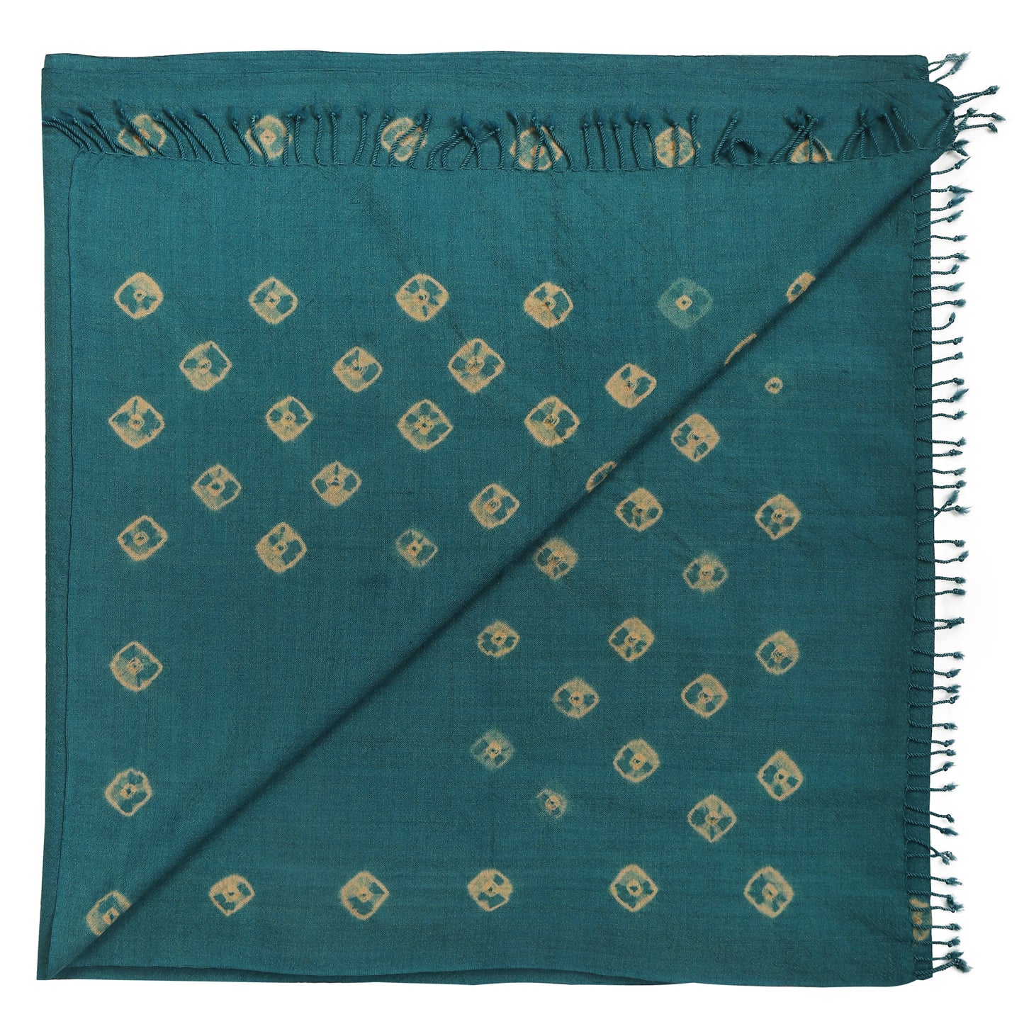 Merino Wool Dark Green Blue Handwoven Scarf - Merino Wool Scarves Australia