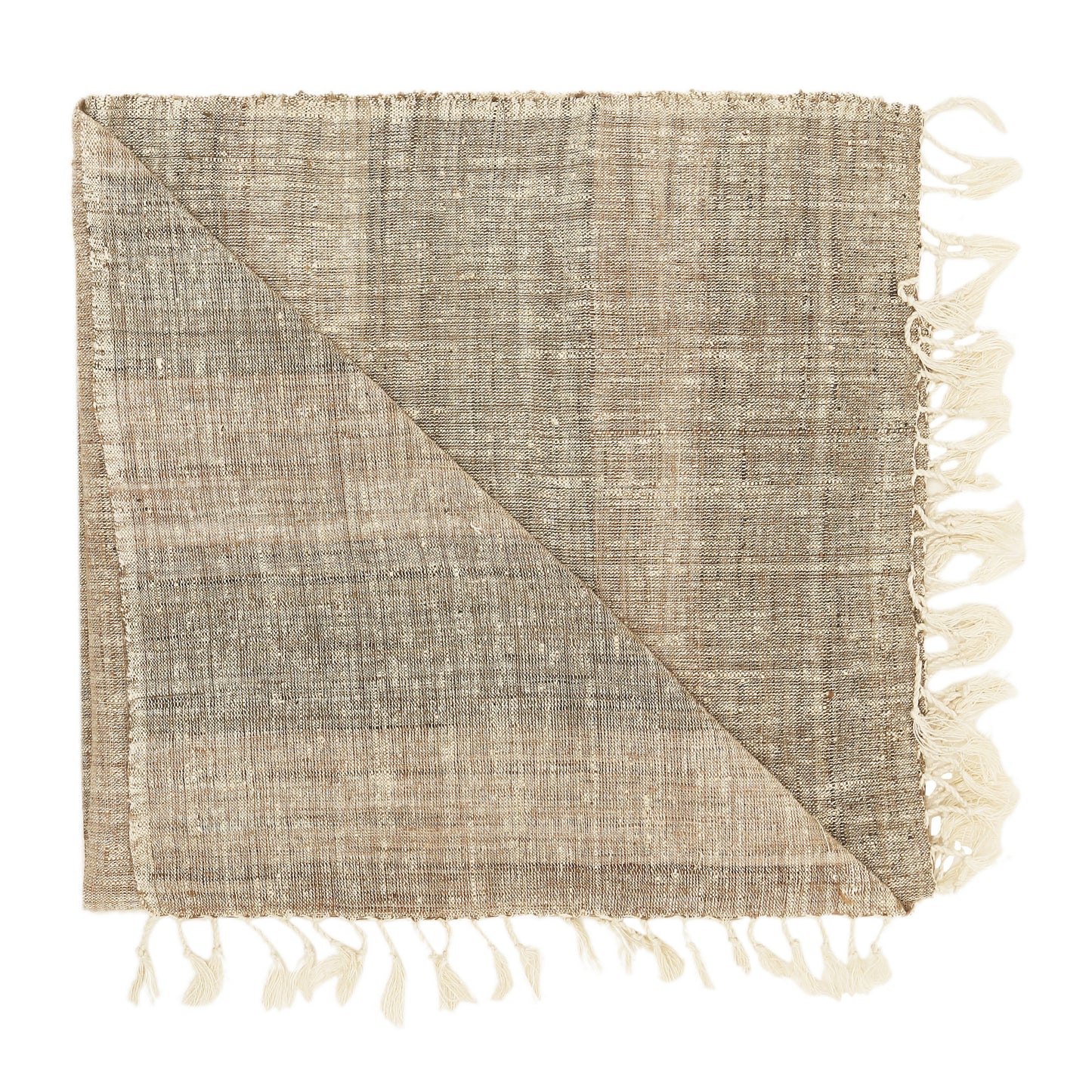 Eri Silk Soft Amber and Taupe Handwoven Natural Dyed Scarf - Silk Scarves Australia