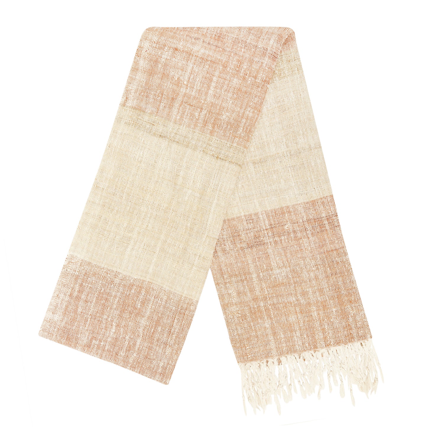 Eri Silk Mocha and Desert Sand  Handwoven Natural Dyed Scarf - Silk Scarves Australia