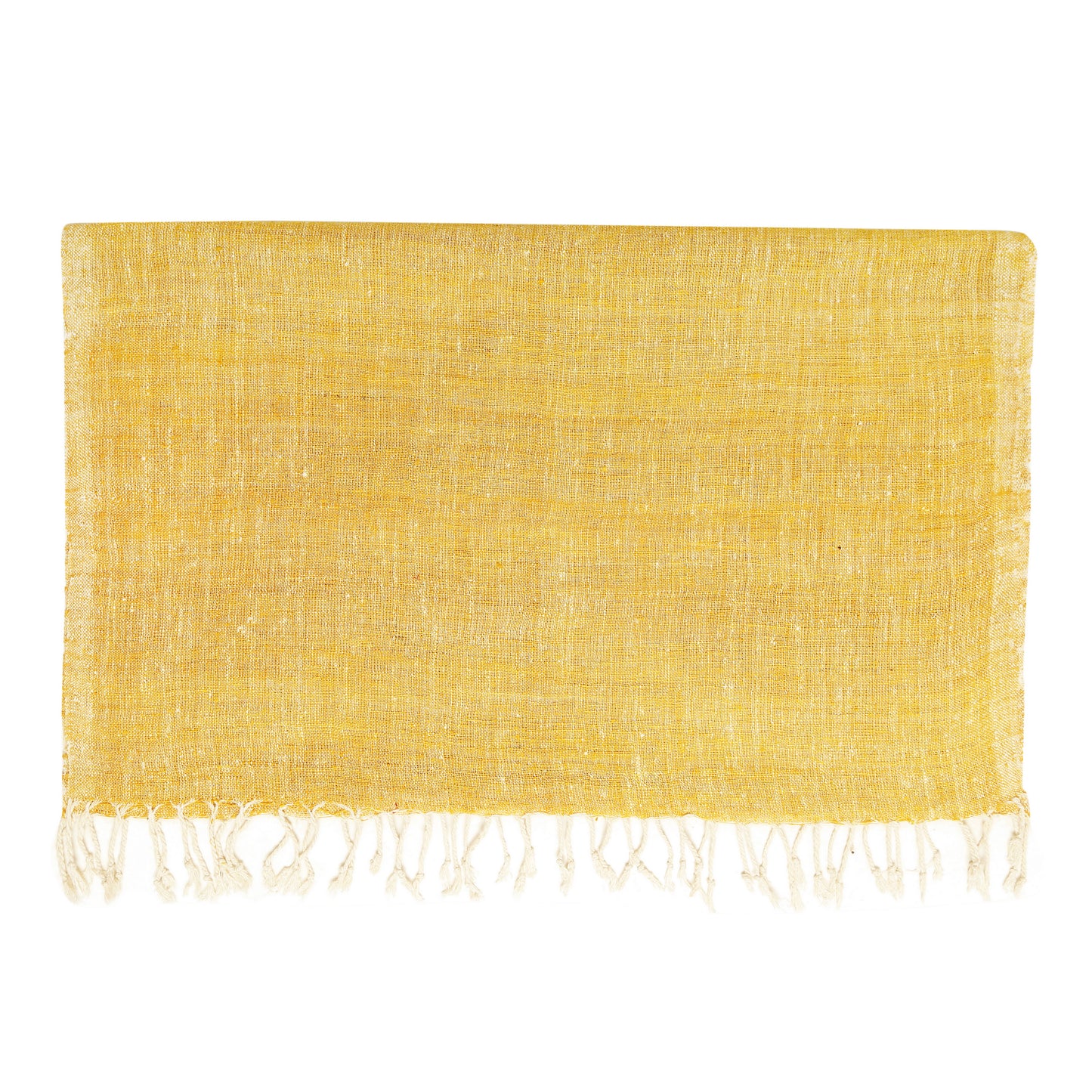 Eri Silk Saffron Mango  Handwoven Natural Dyed Scarf - Yellow Silk Scarves