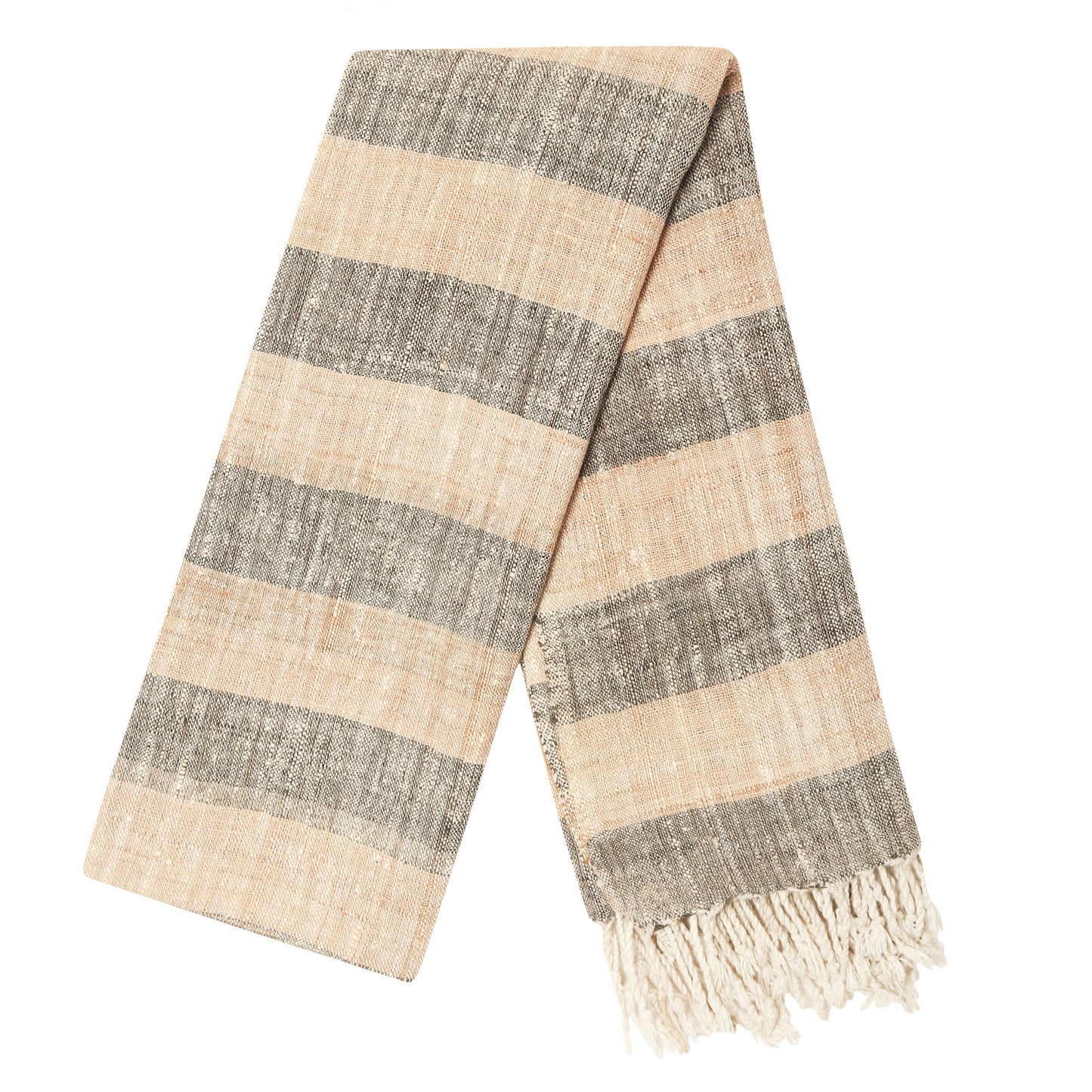 Eri Silk Blush and Foggy Grey Handwoven Natural Dyed Scarf - Silk Scarves Australia