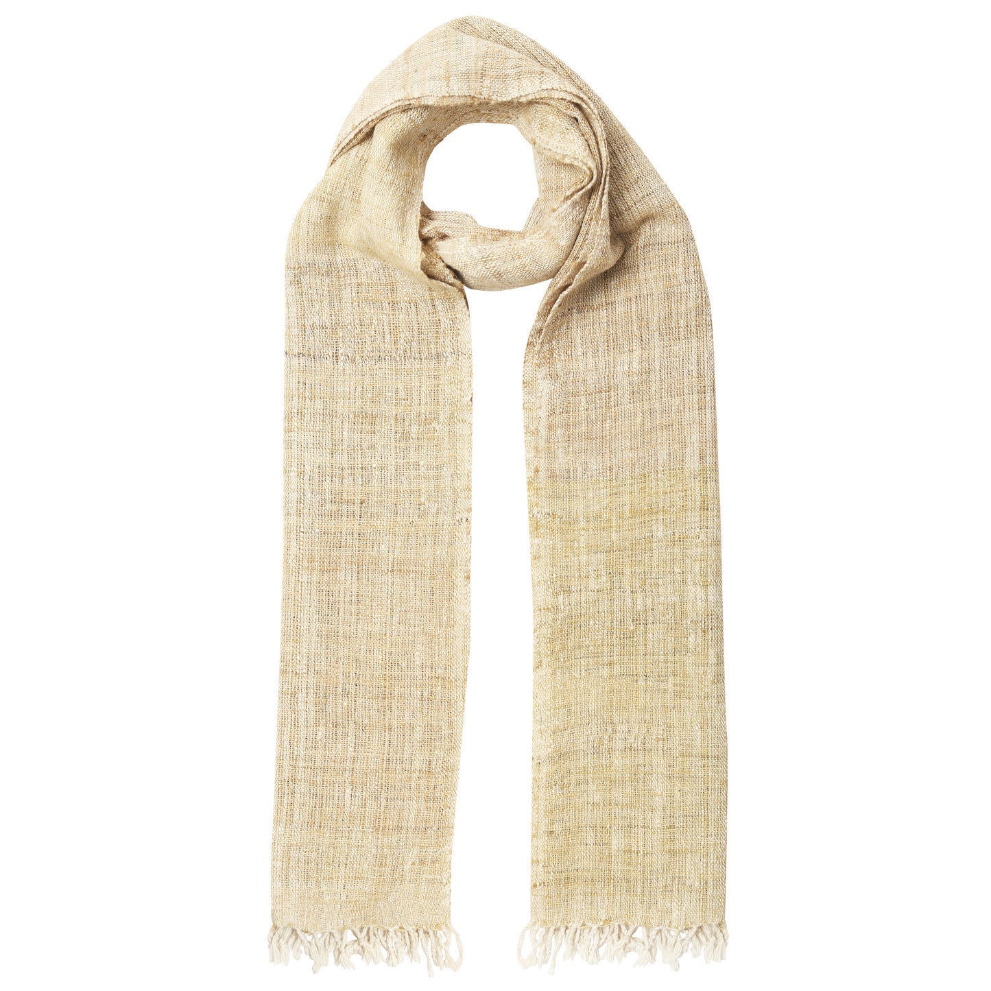 Eri Silk Harvest Gold Handwoven Natural Dyed Scarf - Silk Scarves Australia