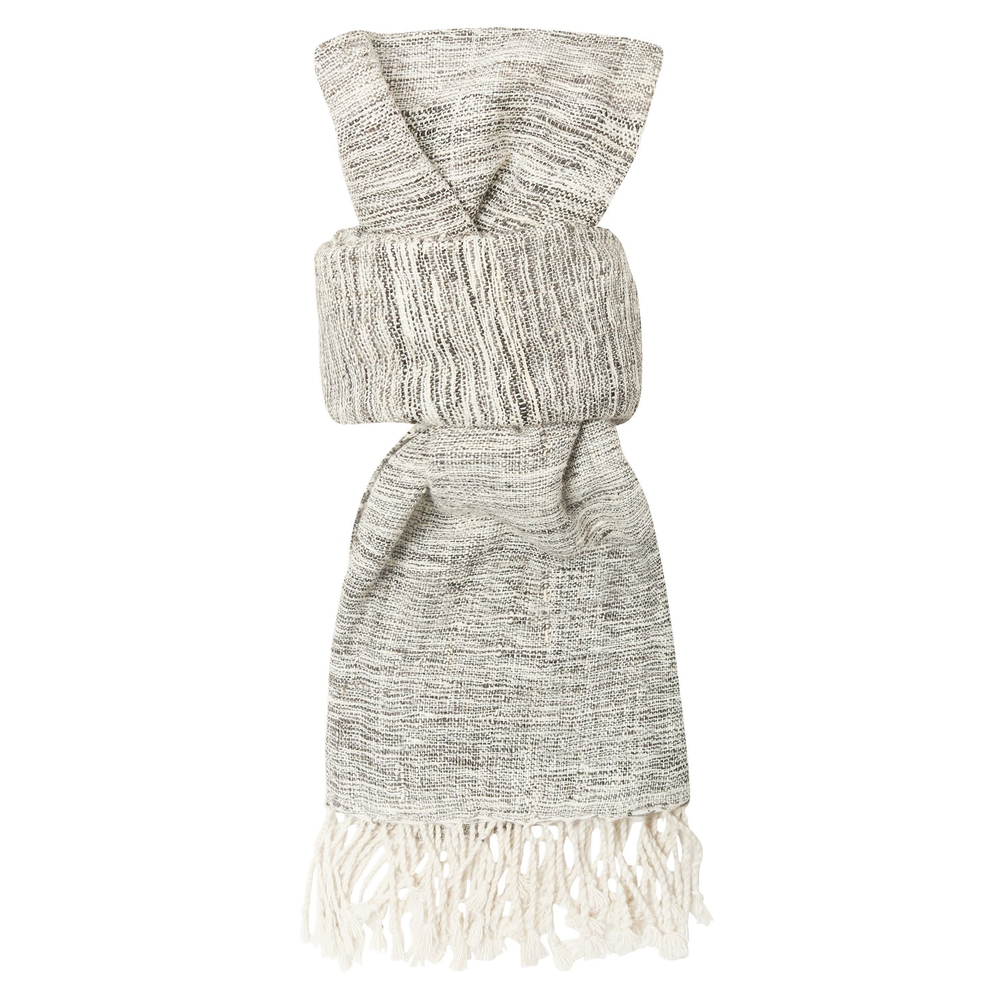 Eri Silk White Smoke and Oslo Grey Handwoven Natural Dyed Scarf - Plain Silk Scarves Australia