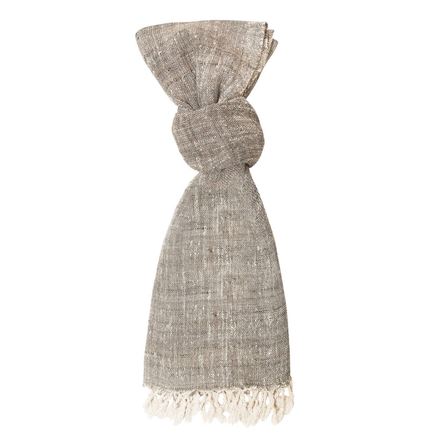 Eri Silk Natural Grey Handwoven Natural Dyed Scarf - Grey Silk Scarves