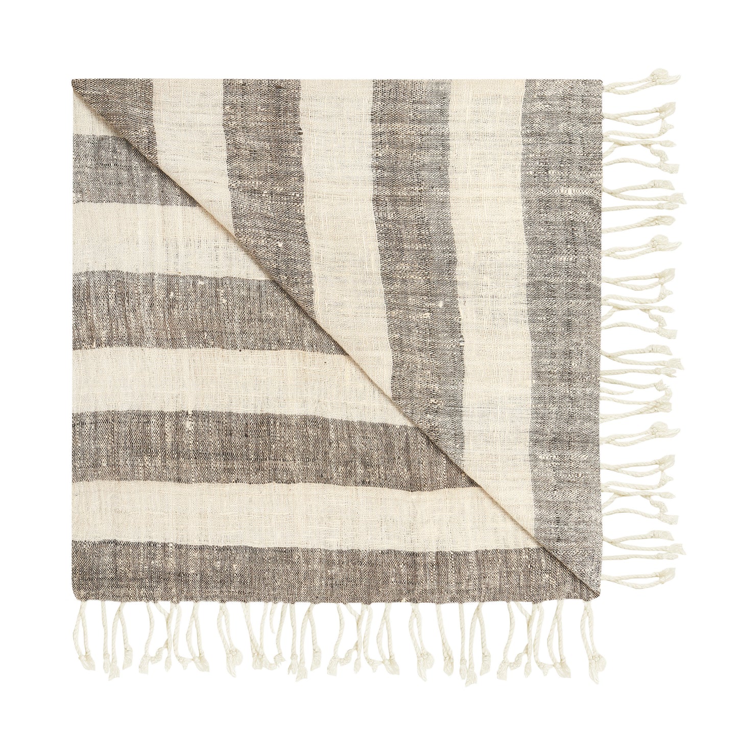 Eri Silk Taupe and Almond Handwoven Natural Dyed Scarf - Silk Scarves Australia