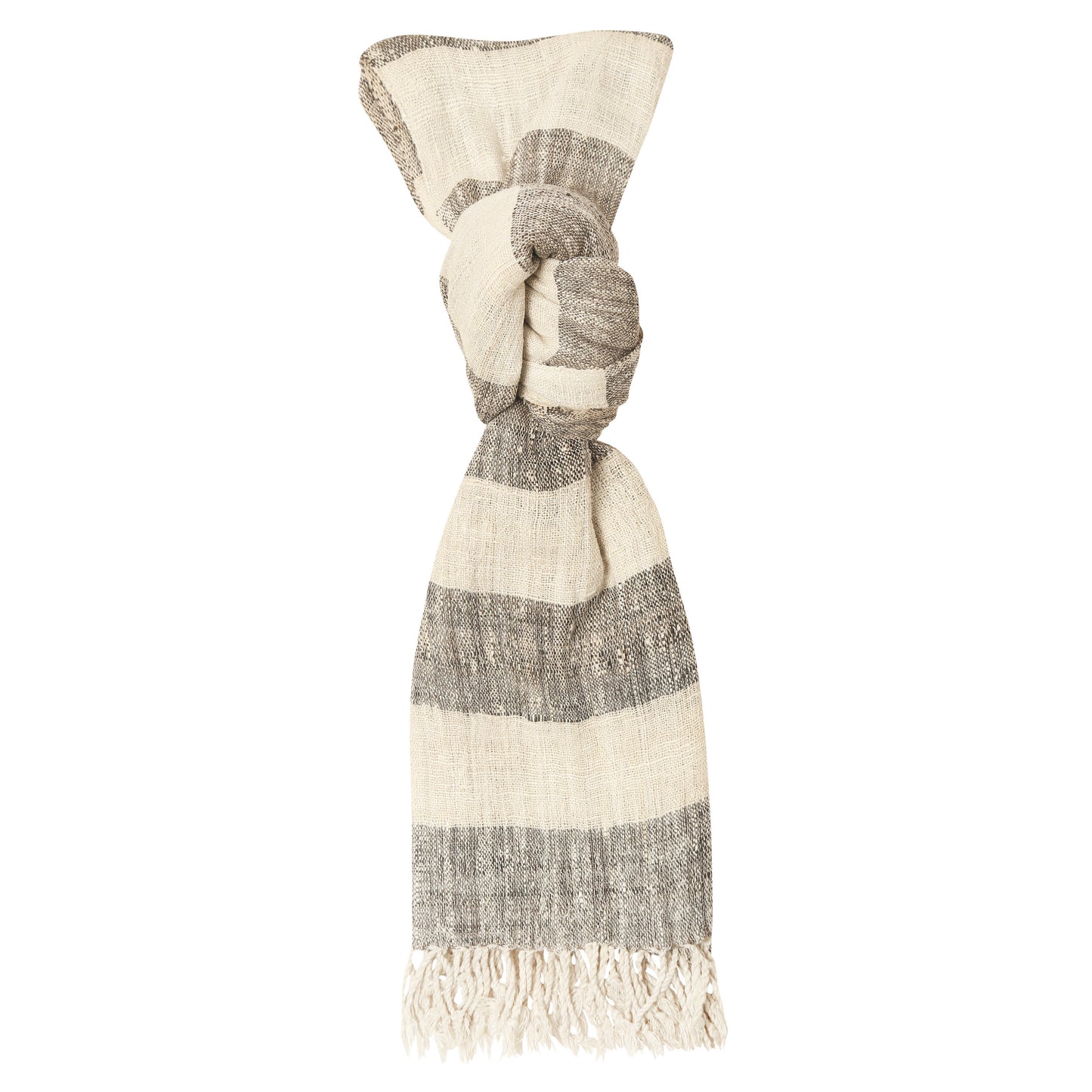 Eri Silk Taupe and Almond Handwoven Natural Dyed Scarf - Silk Scarves Australia