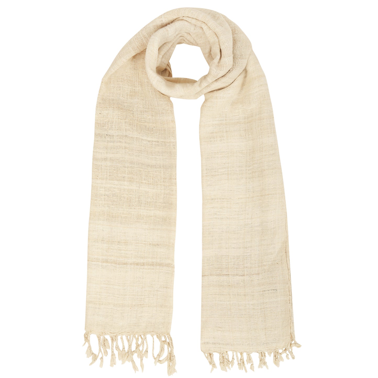 Eri Silk Sandy Beach Handwoven Natural Dyed Scarf - Plain Silk Scarves Australia