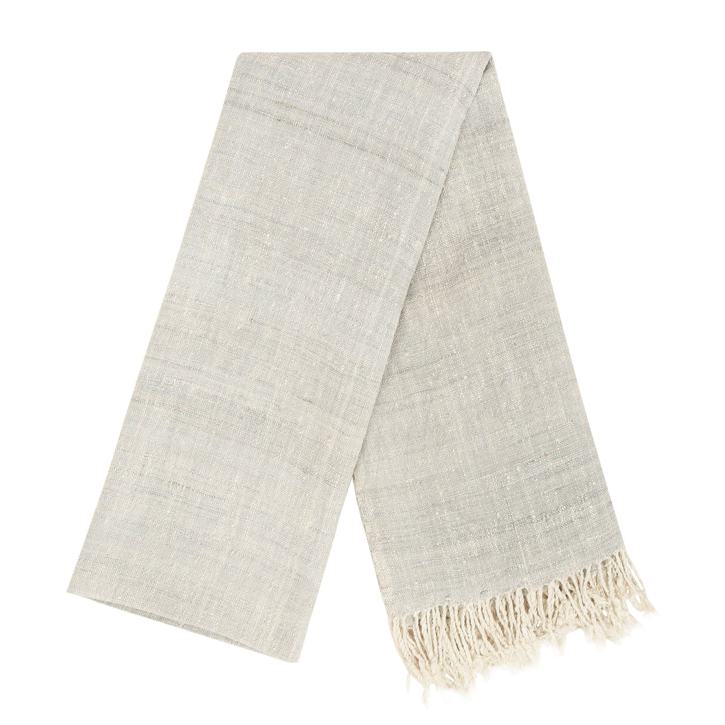 Eri Silk Foggy Grey and Aluminium Handwoven Natural Dyed Scarf - Plain Silk Scarves Australia