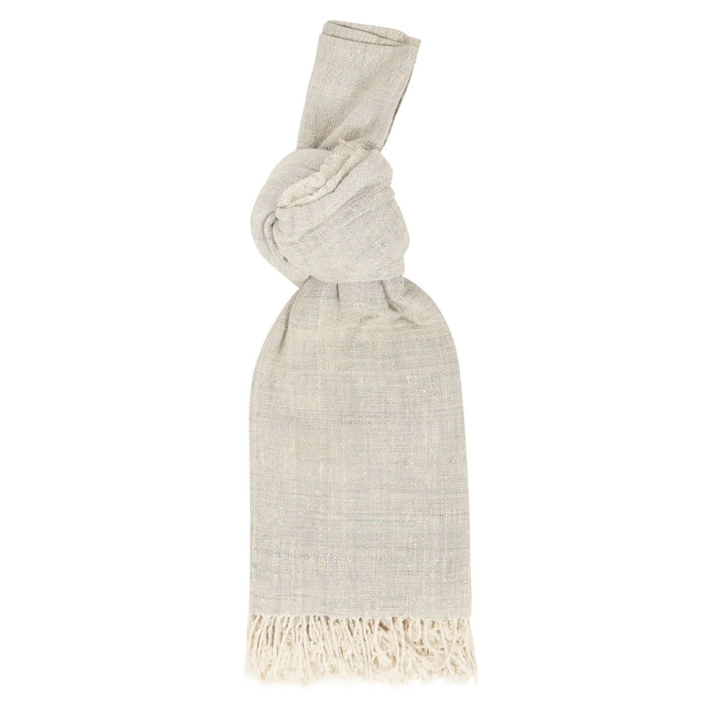 Eri Silk Foggy Grey and Aluminium Handwoven Natural Dyed Scarf - Plain Silk Scarves Australia