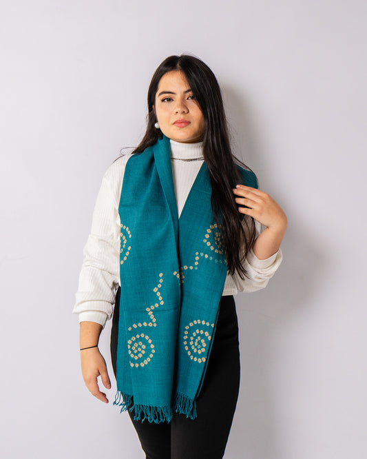 Merino Wool Faded Jade Handwoven Scarf - Merino Wool Scarves Australia