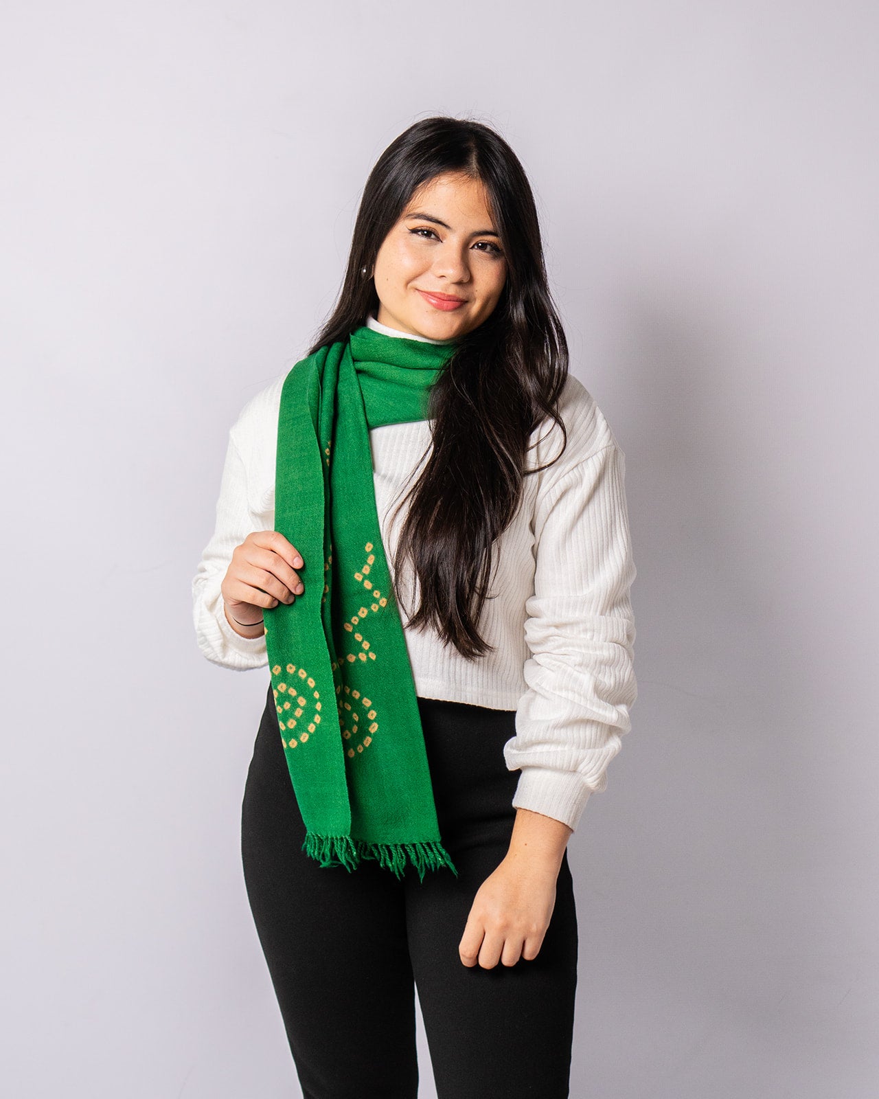 Merino Wool Forest Green Handwoven Scarf - Merino Wool Scarves Australia