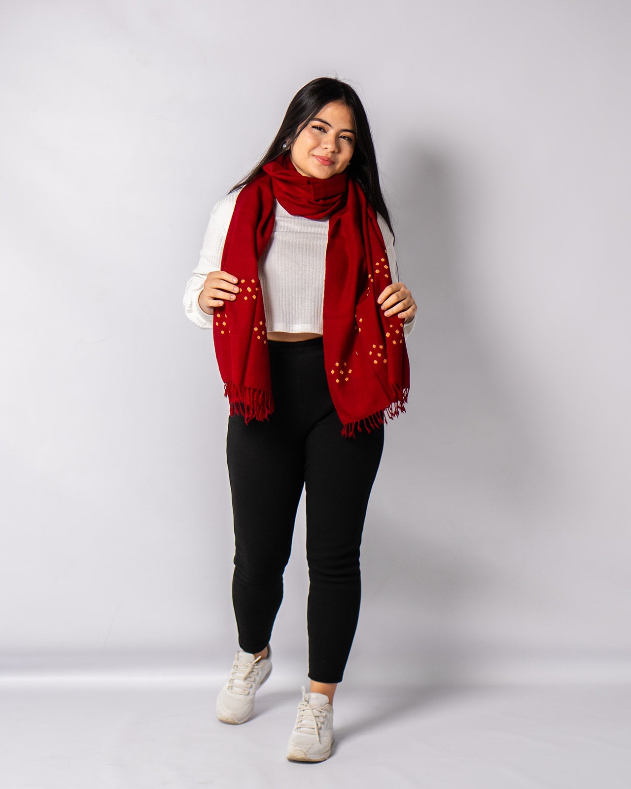 Merino Wool Cornell Red Handwoven Scarf - Merino Wool Scarves Australia