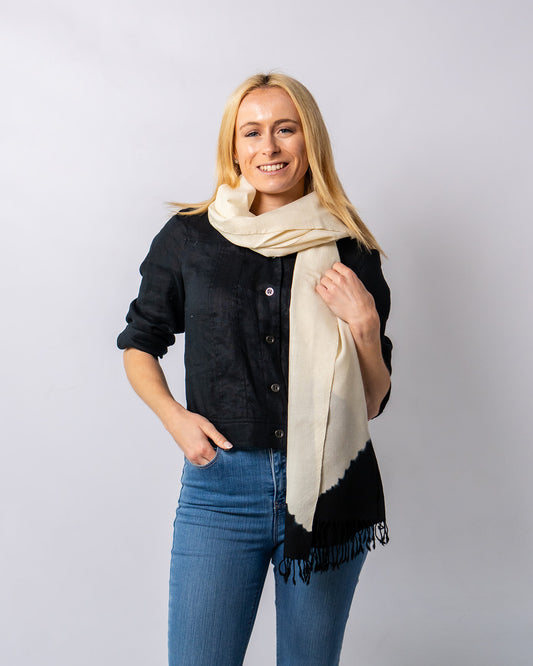 Merino Wool Pearl Bush Handwoven Scarf - Merino Wool Scarves Australia