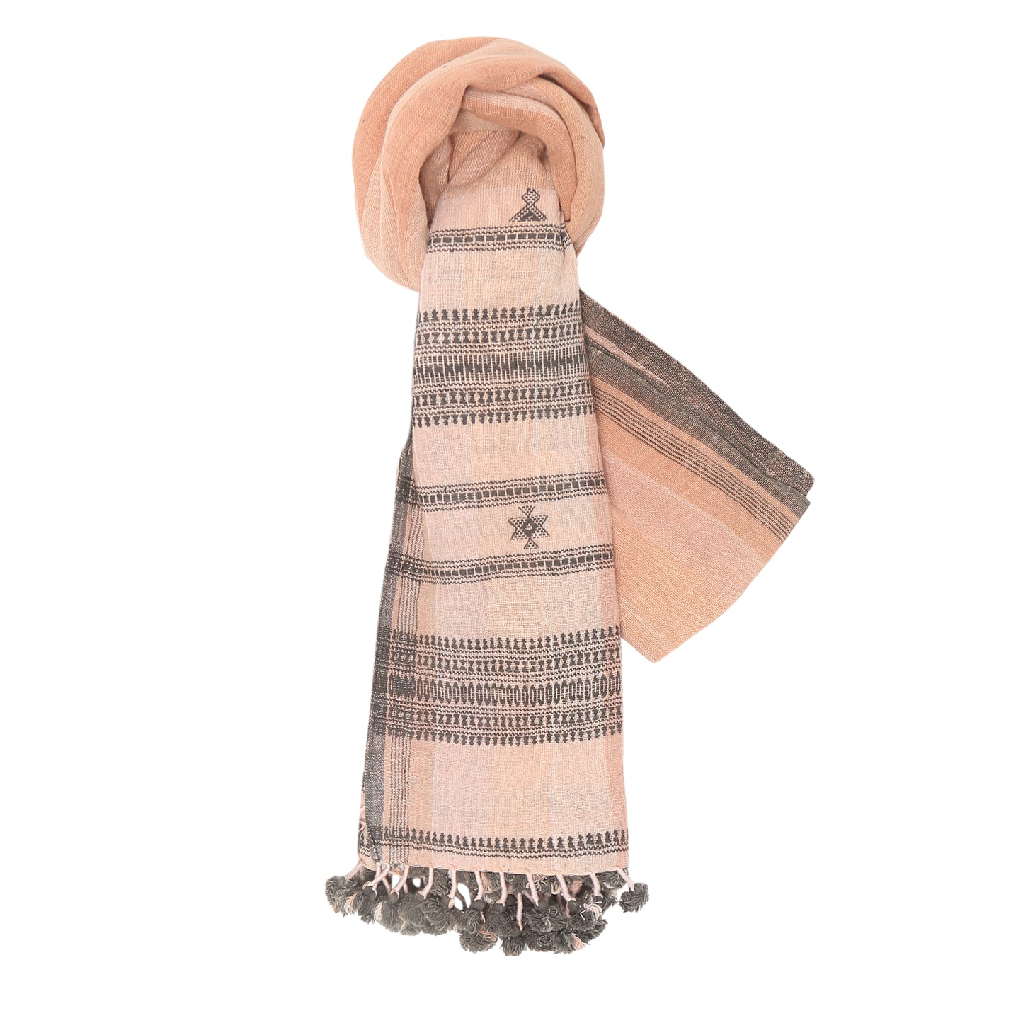 Organic Cotton Sandstone Pink Handwoven Scarf - Cotton Scarves Australia