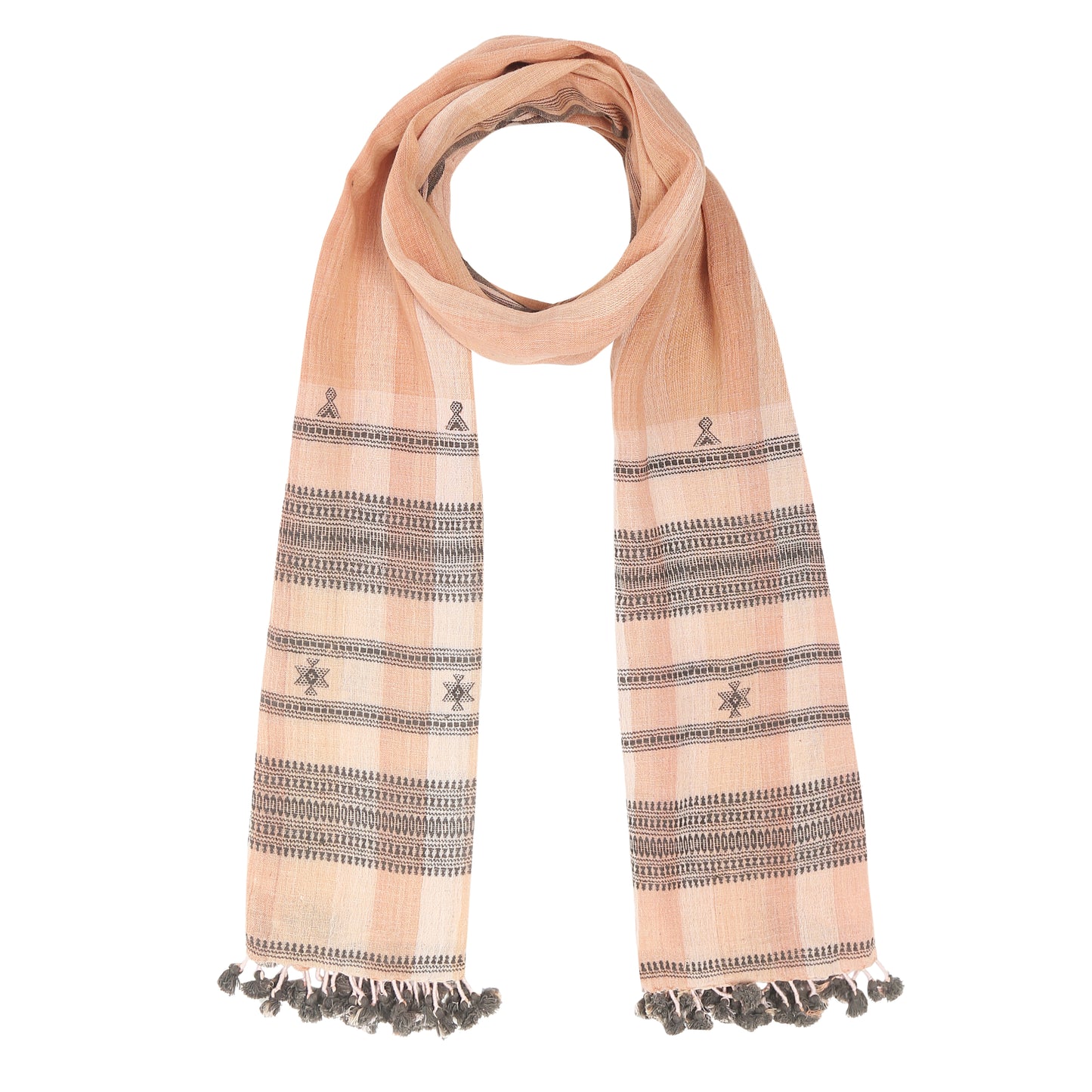 Organic Cotton Sandstone Pink Handwoven Scarf - Cotton Scarves Australia