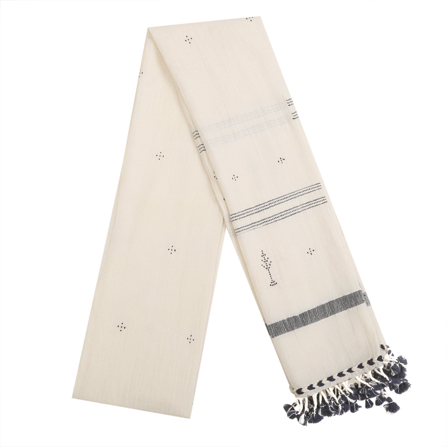 Organic Cotton Moon Mist & Davy Grey Handwoven Scarf - Cotton Scarves Australia