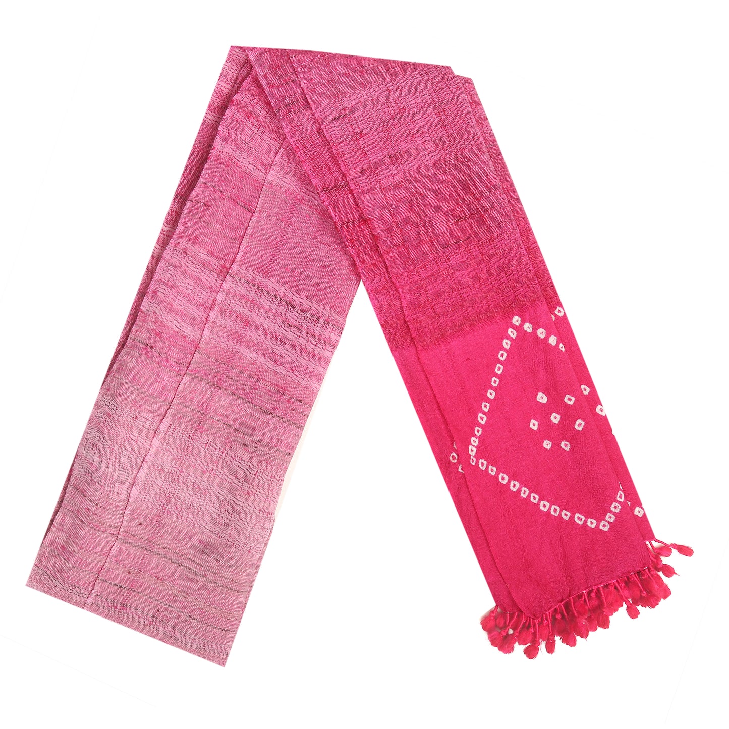 Pink Lemonade Handwoven Scarf in Fine Australian Merino Wool & Tussar Silk - Merino Wool Scarves