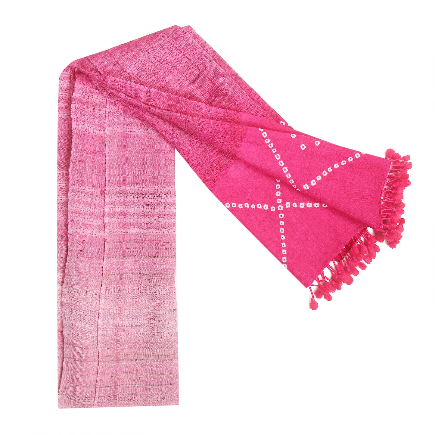 Pink Lemonade Handwoven Scarf in Fine Australian Merino Wool & Tussar Silk - Merino Wool Scarves