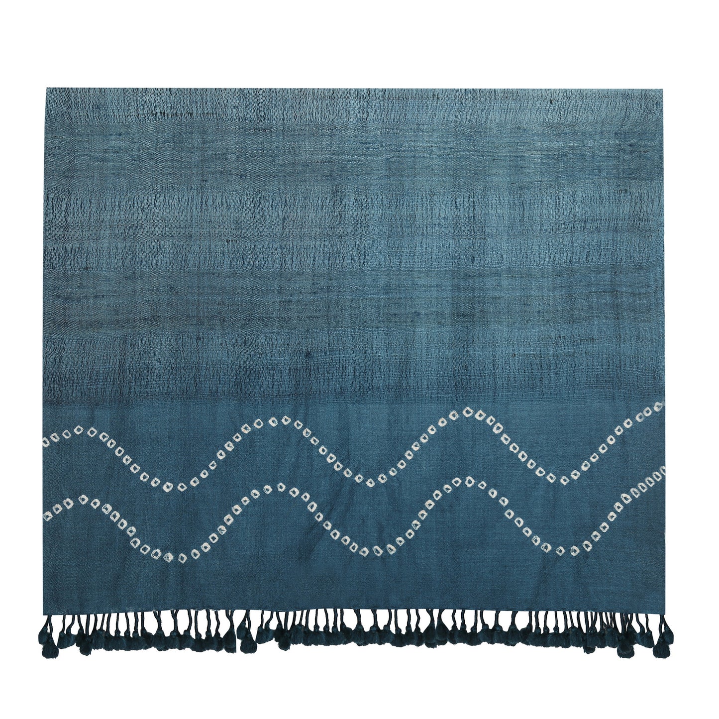 Blue Grey and Opal Handwoven Scarf in Fine Australian Merino Wool & Tussar Silk - Merino Wool Scarves