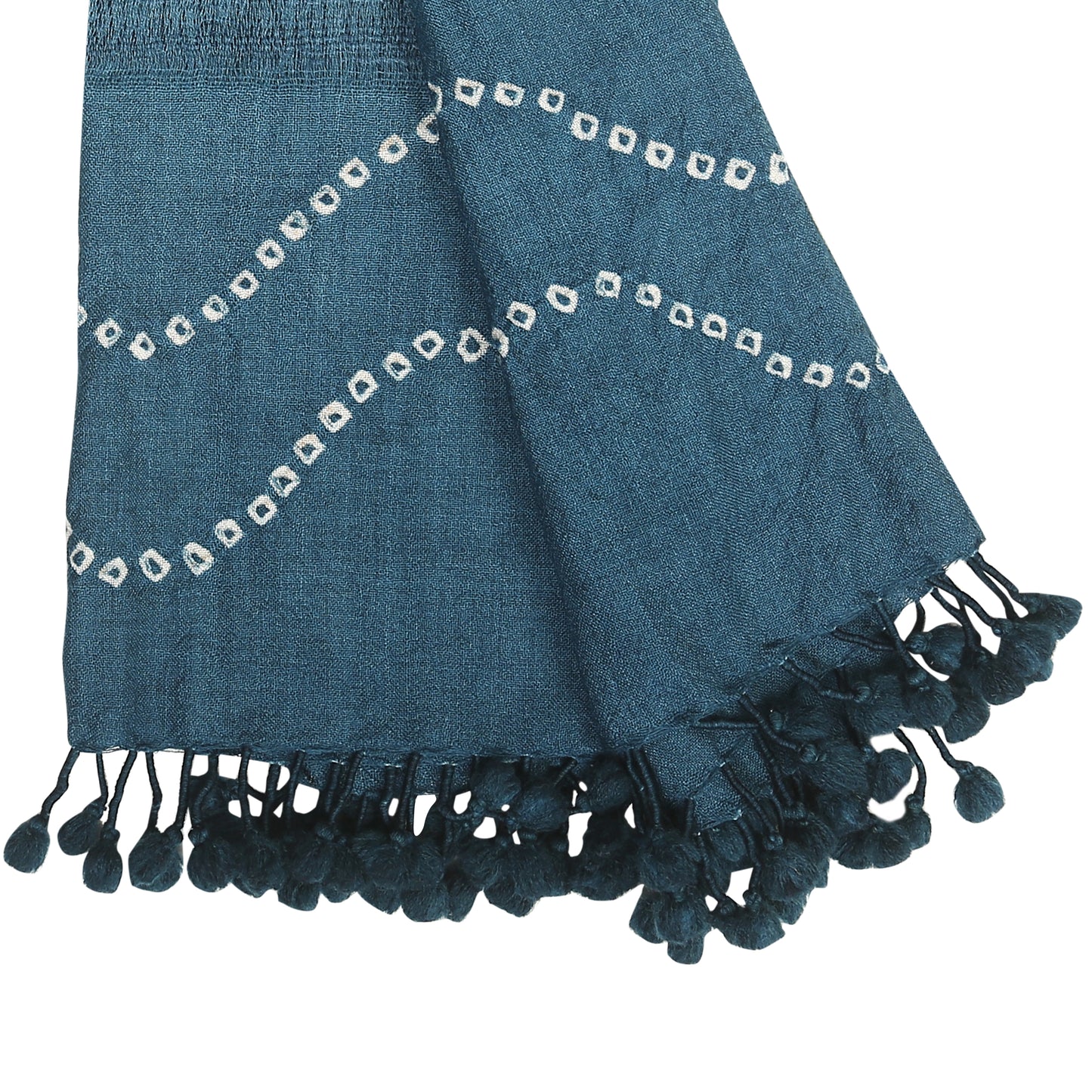 Blue Grey and Opal Handwoven Scarf in Fine Australian Merino Wool & Tussar Silk - Merino Wool Scarves