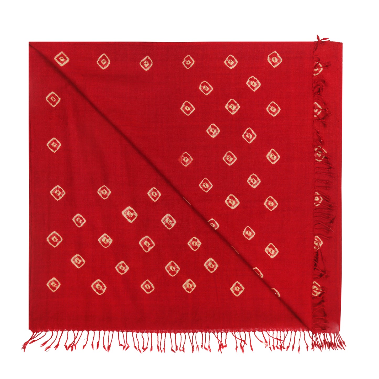 Merino Wool Crimson Red Handwoven Scarf - Merino Wool Scarves Australia