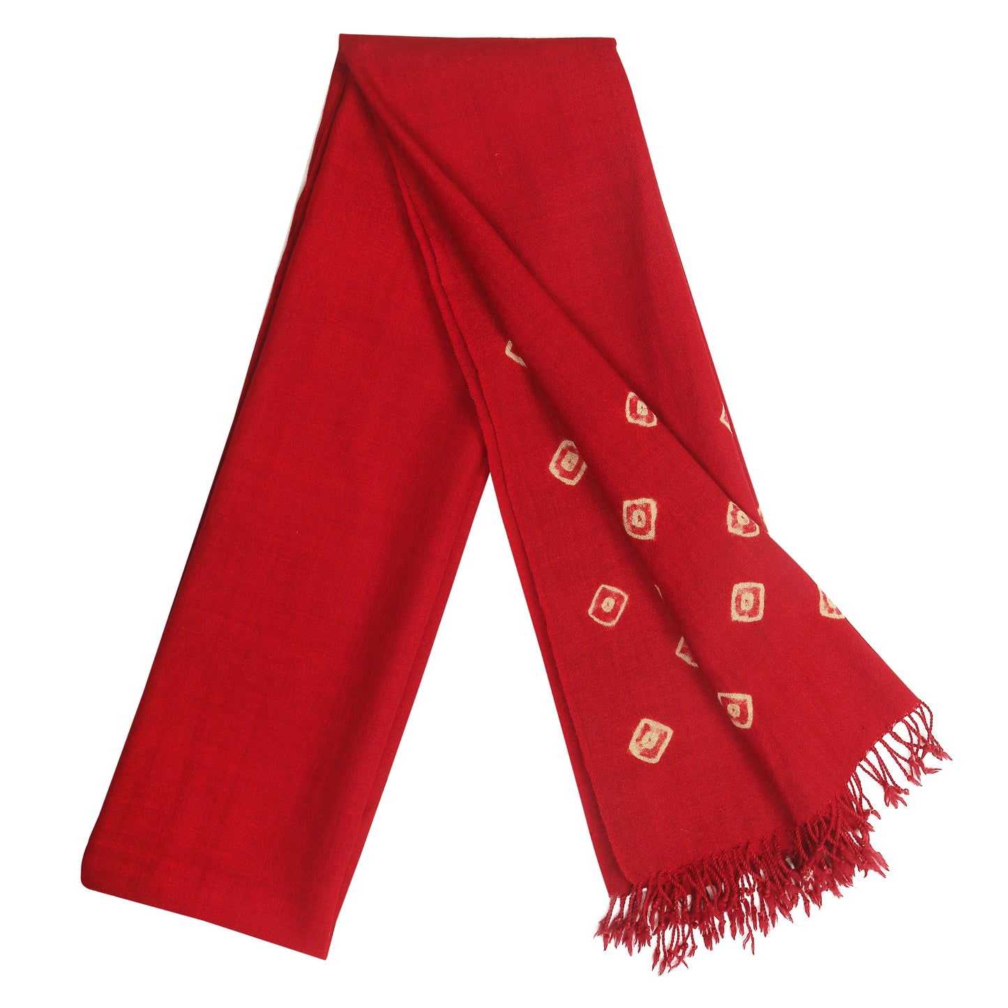 Merino Wool Crimson Red Handwoven Scarf - Merino Wool Scarves Australia