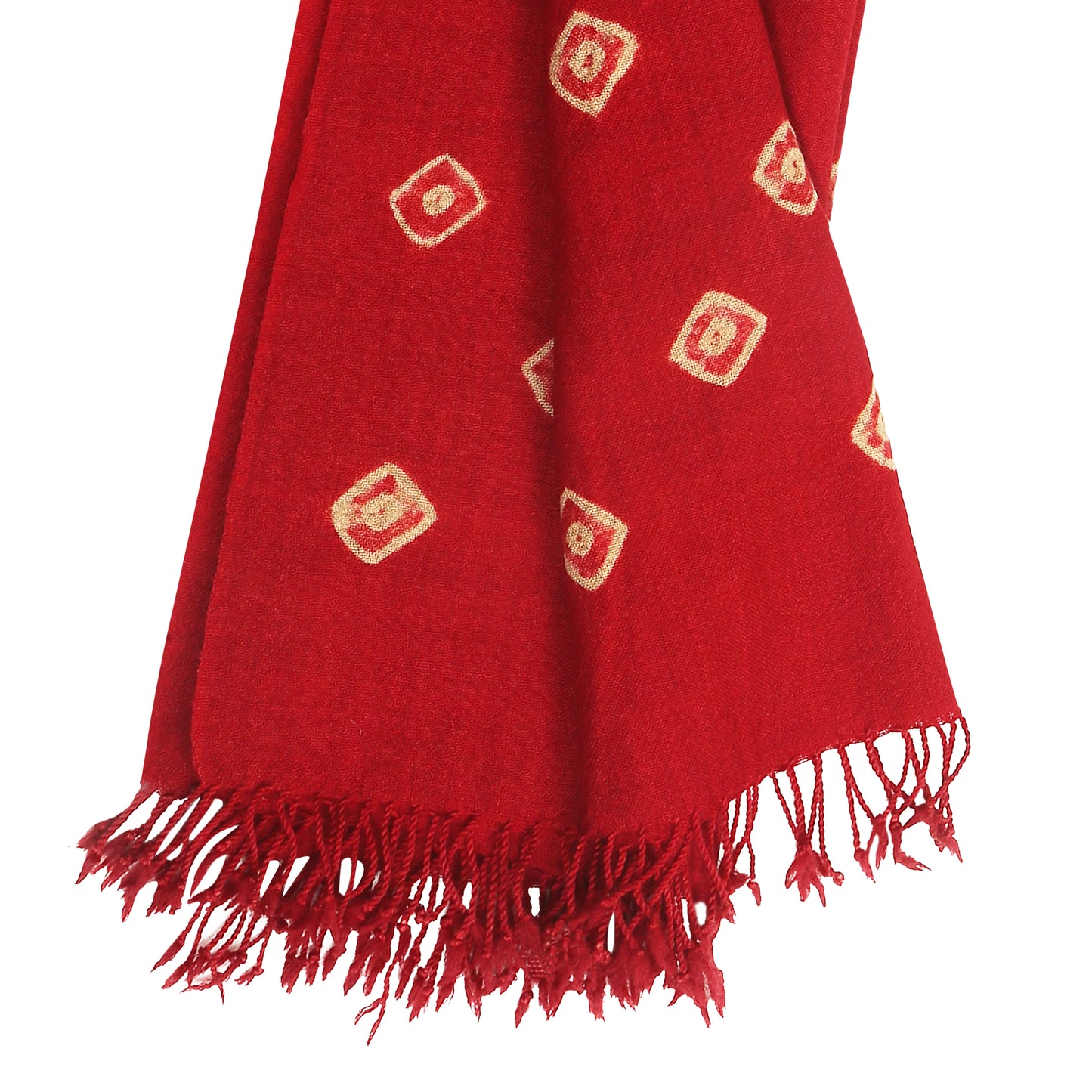 Merino Wool Crimson Red Handwoven Scarf - Merino Wool Scarves Australia