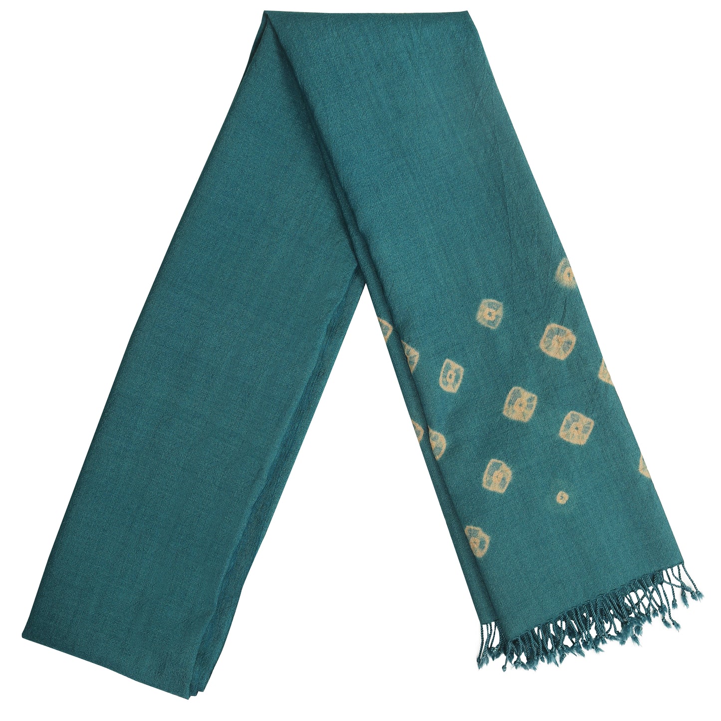 Merino Wool Dark Green Blue Handwoven Scarf - Merino Wool Scarves Australia