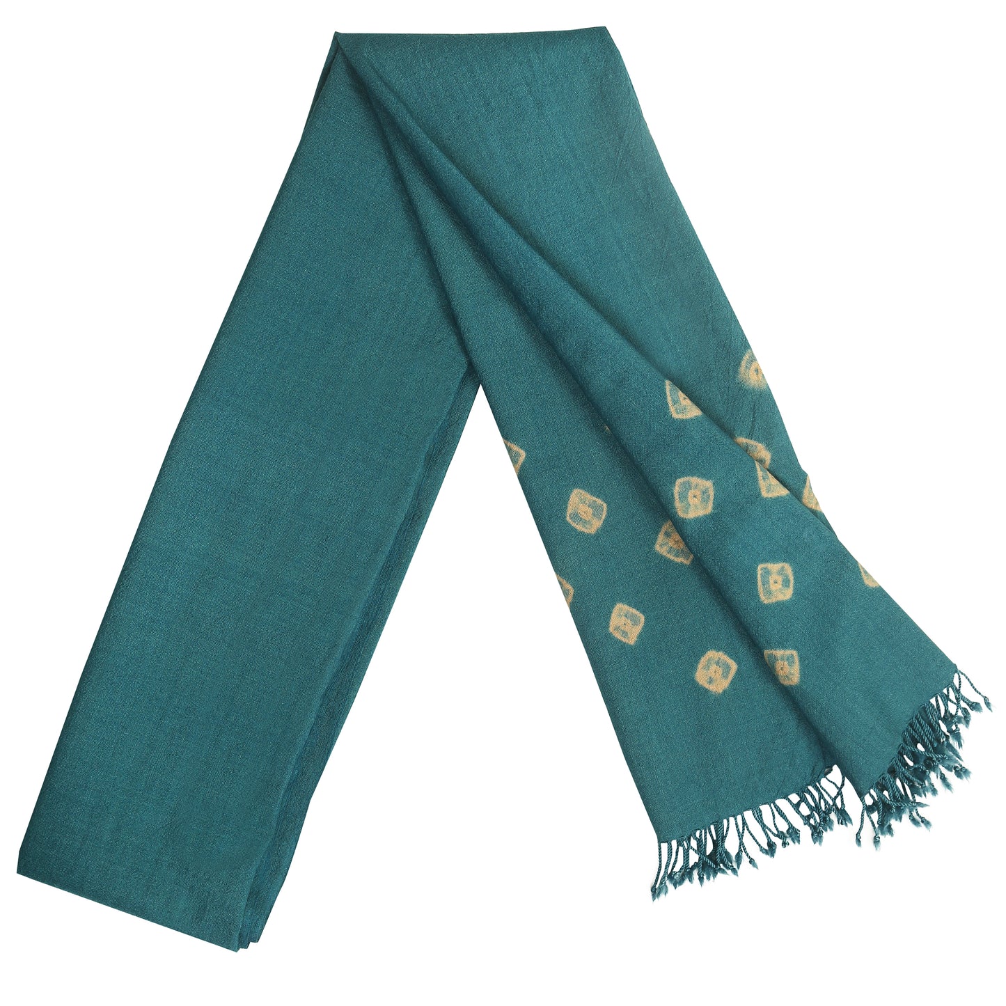 Merino Wool Dark Green Blue Handwoven Scarf - Merino Wool Scarves Australia