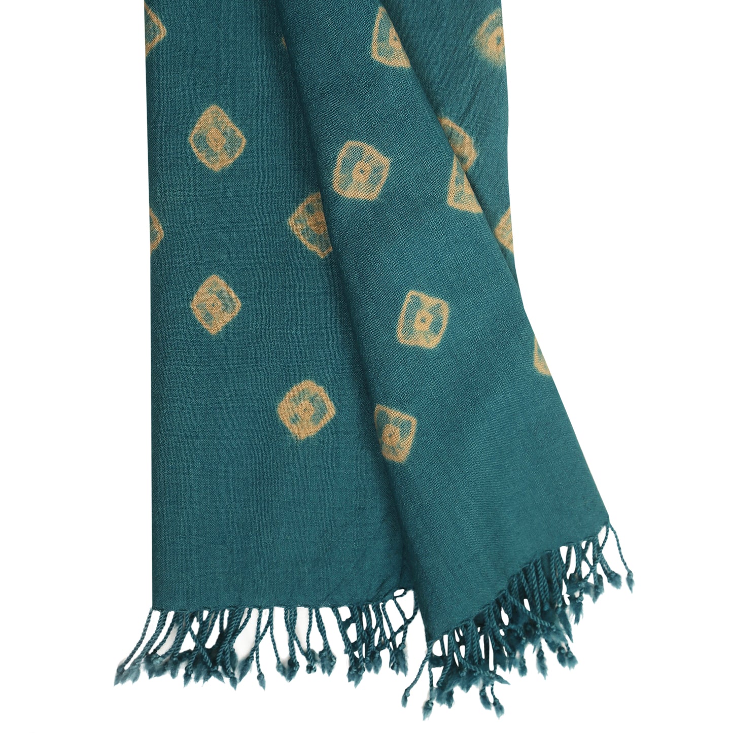 Merino Wool Dark Green Blue Handwoven Scarf - Merino Wool Scarves Australia