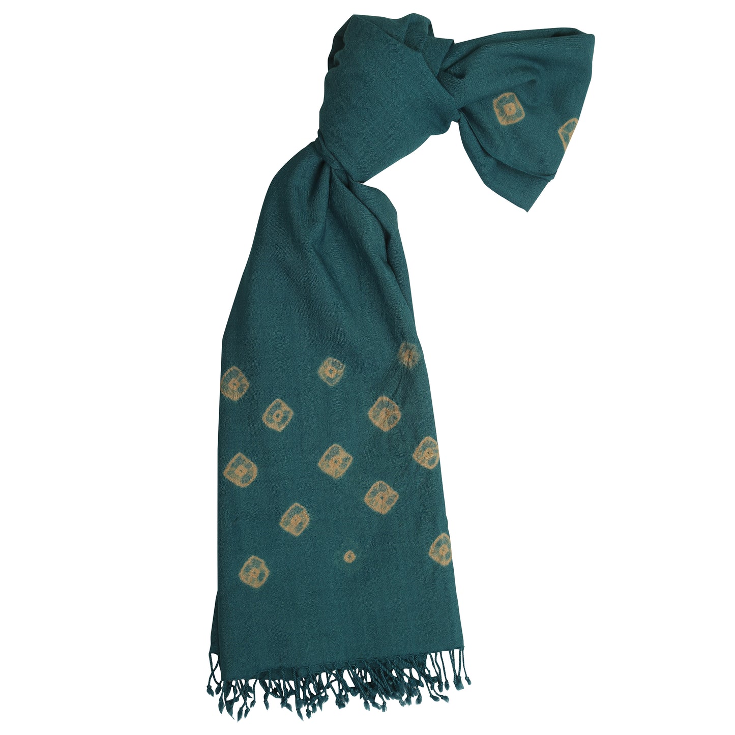 Merino Wool Dark Green Blue Handwoven Scarf - Merino Wool Scarves Australia