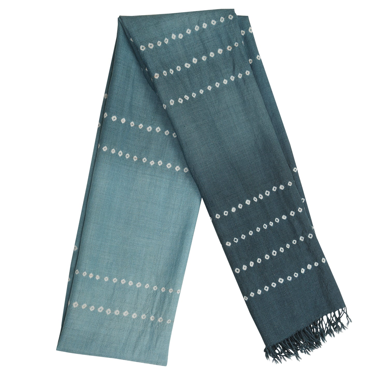 Merino Wool Faded Jade & Cadet Handwoven Scarf - Merino Wool Scarves Australia