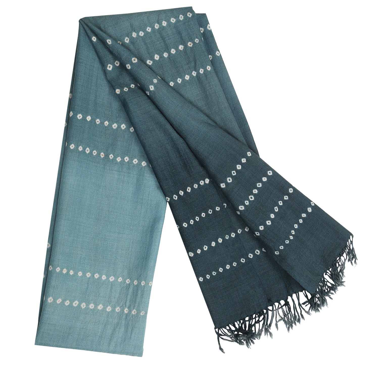 Merino Wool Faded Jade & Cadet Handwoven Scarf - Merino Wool Scarves Australia