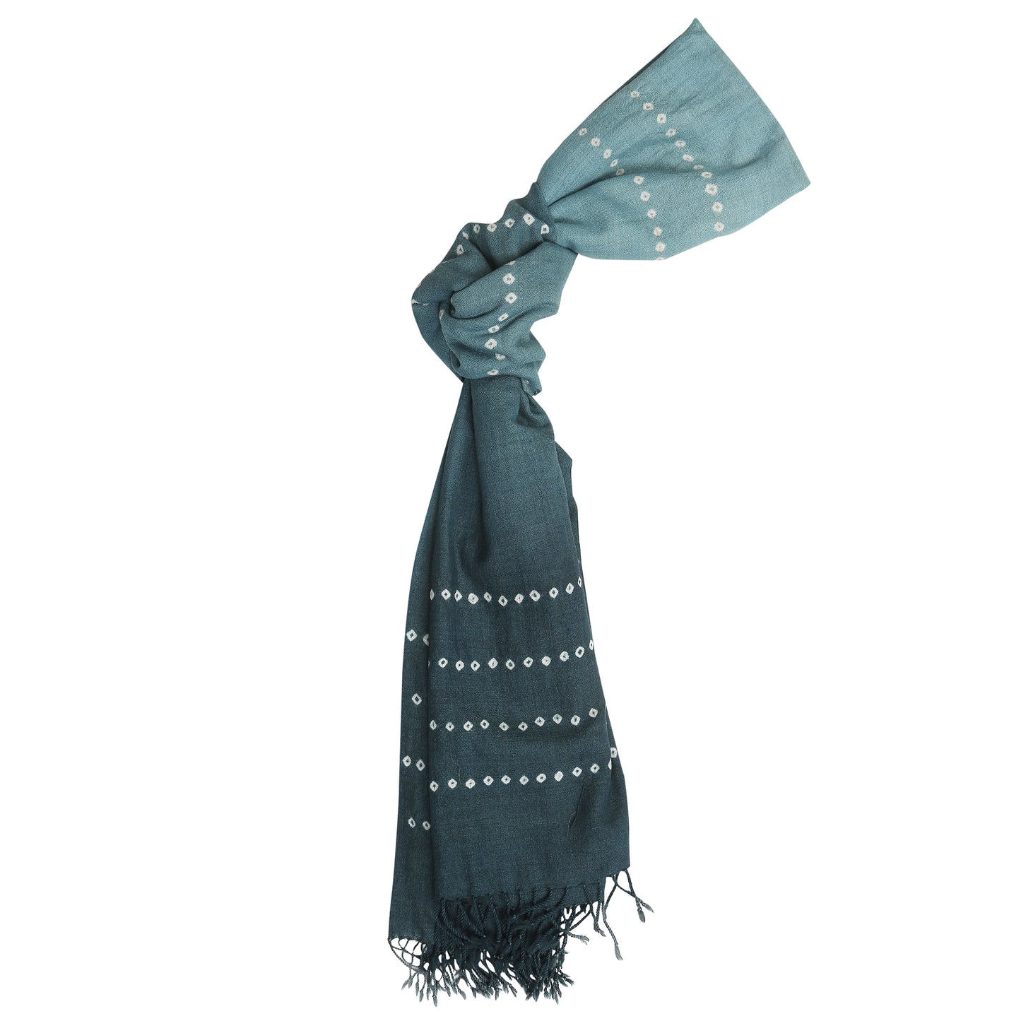 Merino Wool Faded Jade & Cadet Handwoven Scarf - Merino Wool Scarves Australia