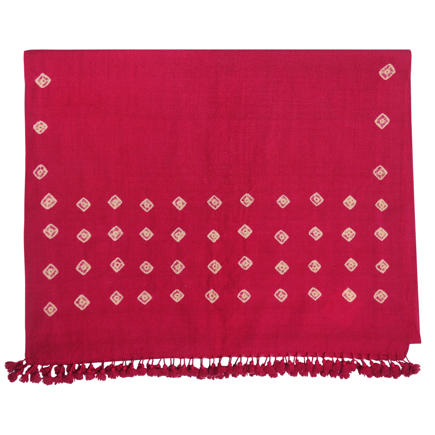 Merino Wool Bright Maroon Handwoven Scarf - Merino Wool Scarves Australia