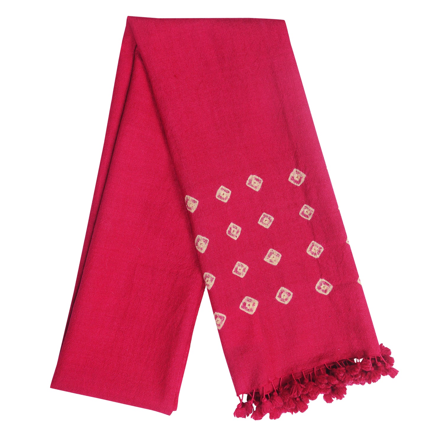 Merino Wool Bright Maroon Handwoven Scarf - Merino Wool Scarves Australia