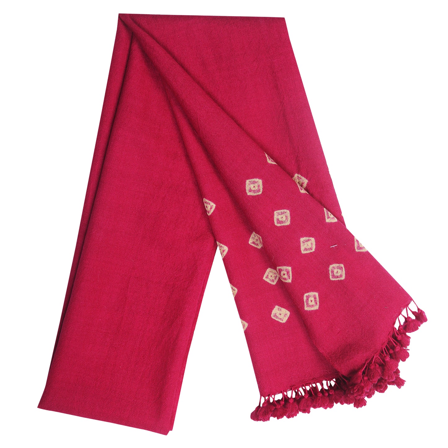 Merino Wool Bright Maroon Handwoven Scarf - Merino Wool Scarves Australia