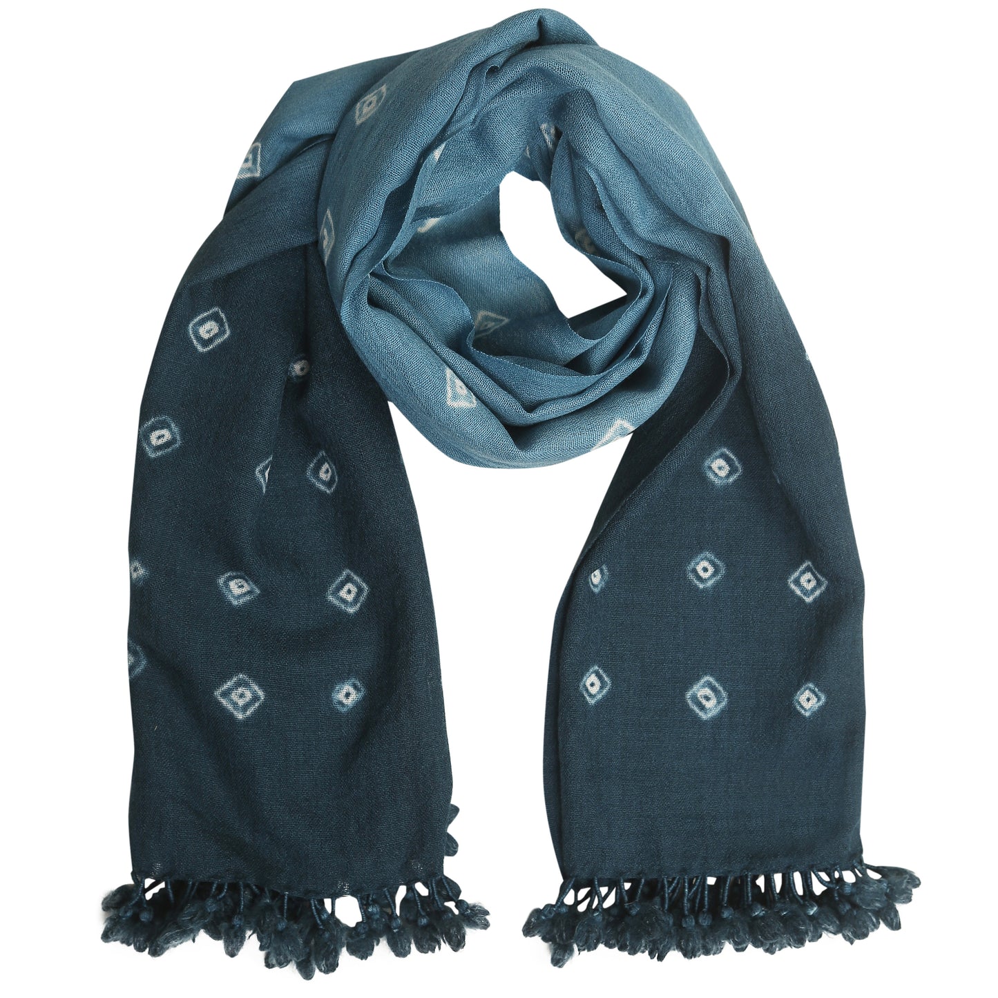 Merino Wool Bluish Grey & Slate Handwoven Scarf - Merino Wool Scarves Australia