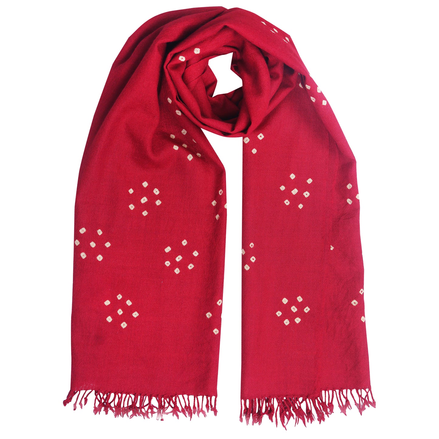 Merino Wool Cornell Red Handwoven Scarf - Merino Wool Scarves Australia